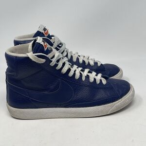 Nike Blazer Mid Womens 7.5 Kids 6 Youth Blue Leather Sneakers